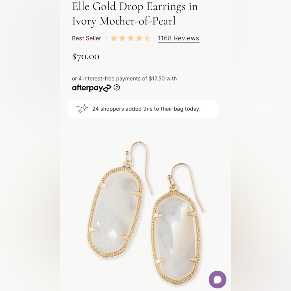 Never worn Kendra Scott Elle gold drop earrings!